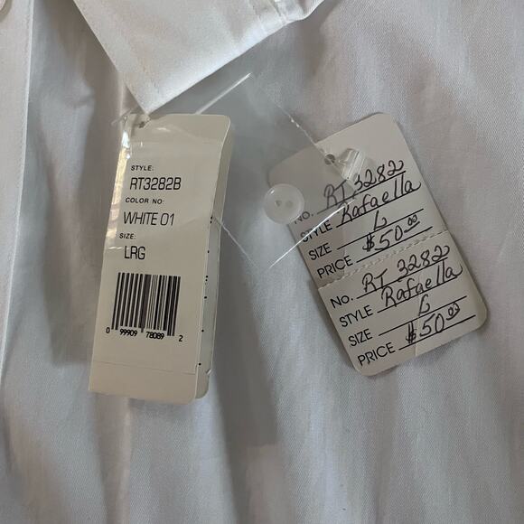 VTG Rafaella Shirt Sz L Cute Cats Holiday Christmas White Embroidered Button Up - Picture 13 of 13